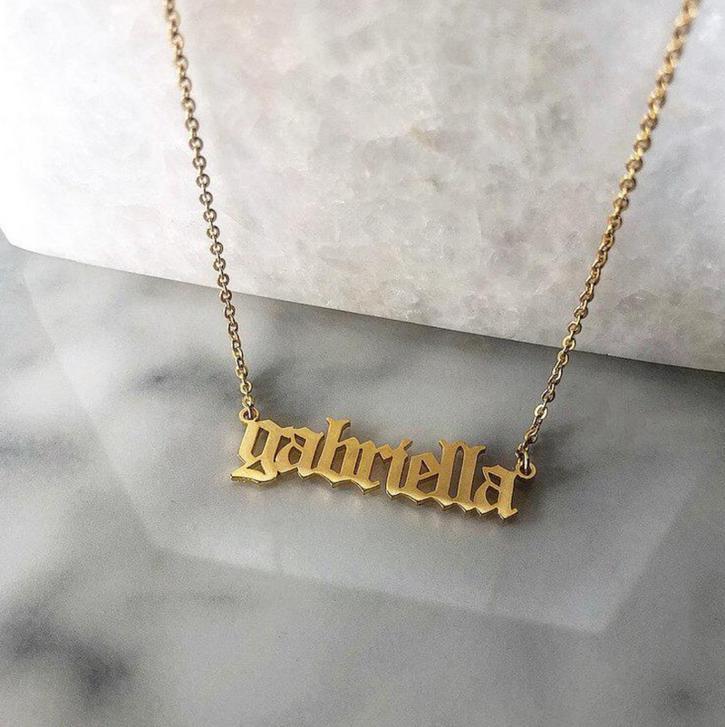 The Old English Gold Name Necklace