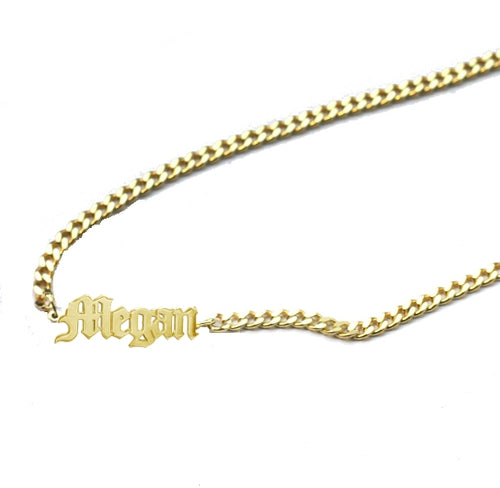 THE GOTHIC NAMEPLATE NECKLACE