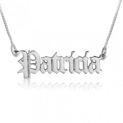 THE OLD ENGLISH SILVER NAME NECKLACE